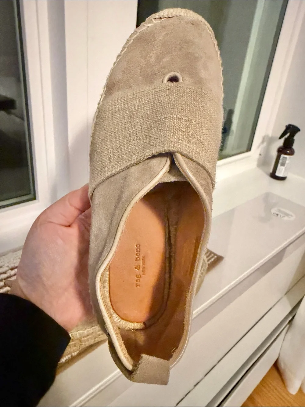 rag & bone Nina‎ Suede Espadrilles Womens Size 36 Beige Slip On Flats Shoes